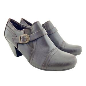 Wear.Ever (7.5) Calida Espresso Brown Faux Leather Chunky Loafer Ankle Boots